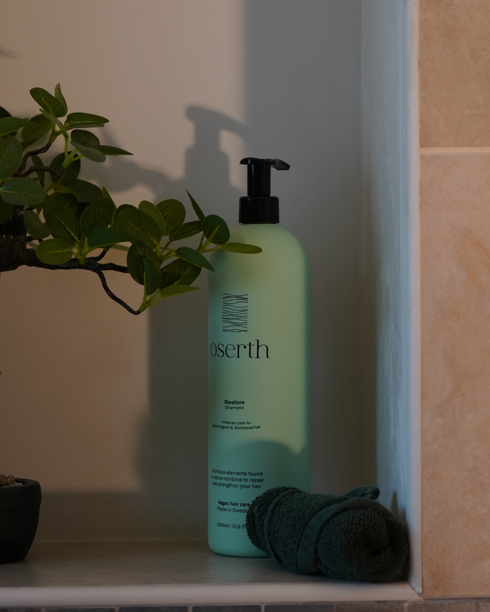 Oserth Restore Collection – Repair and rejuvenate damaged hair with vegan, sustainable products infused with nourishing natural ingredients.