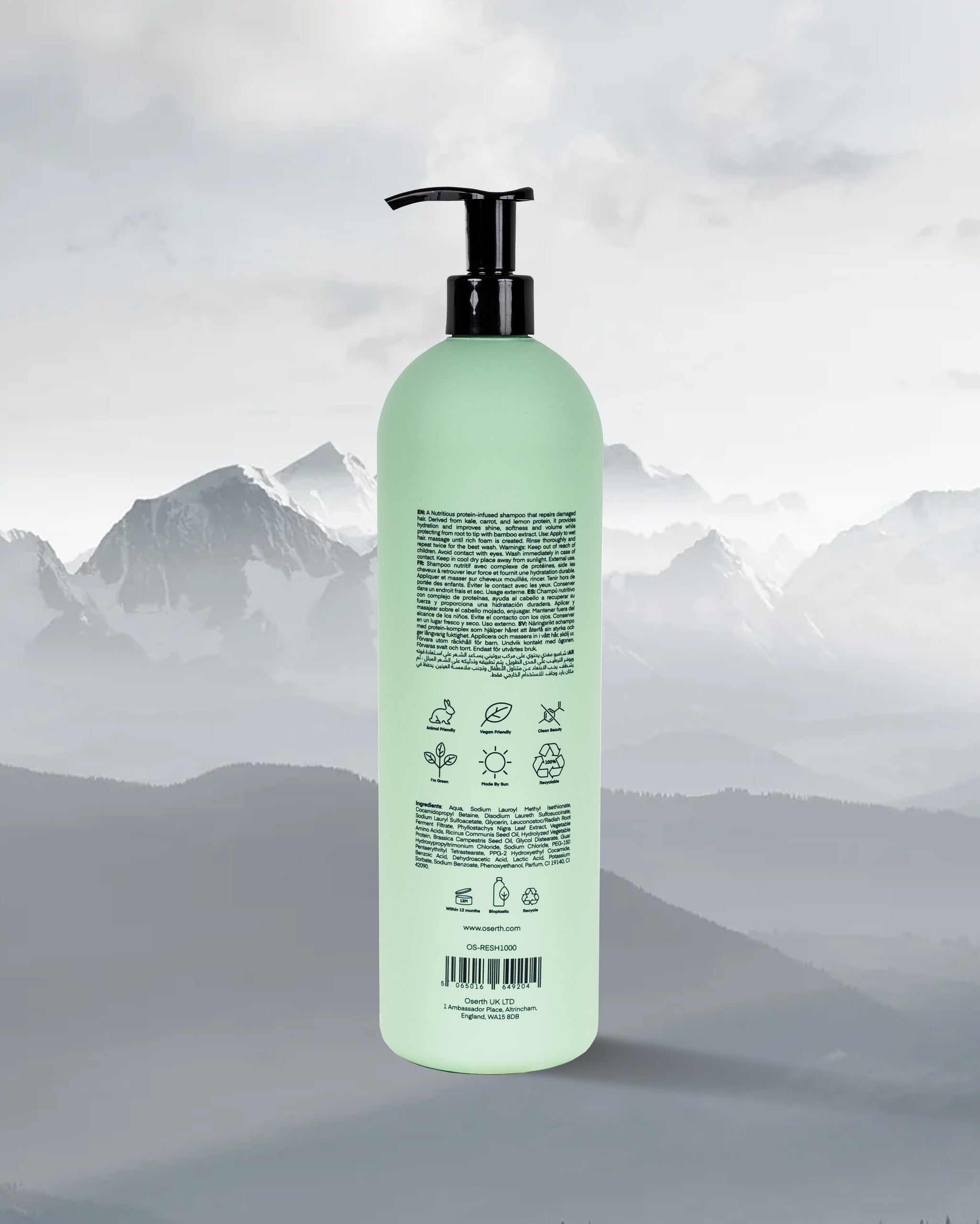 Oserth Restore Collection – Repair and rejuvenate damaged hair with vegan, sustainable products infused with nourishing natural ingredients.